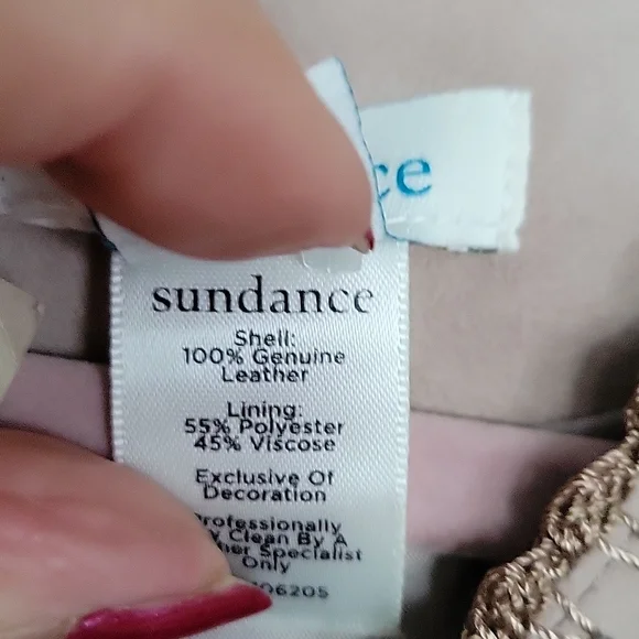 DAKOTA SUEDE LEATHER TOP BLANKET Stitch Crochet Details Zipper Back sz L $298 - Picture 4 of 5